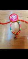 Colorful ring diamond knot hanging peach wood bracelet Item Picture